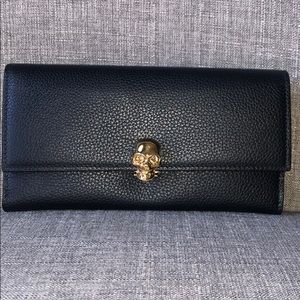 Alexander McQueen Continental Scull Leather Wallet